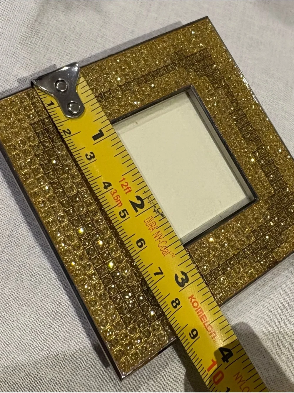 Vintage Miniature Gold Crystal Accent Picture Frame